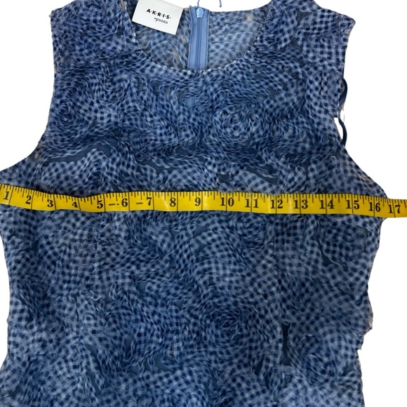 Akris Punto Dress Gingham Applique Tulle Sleeveless size 6 - Picture 11 of 16